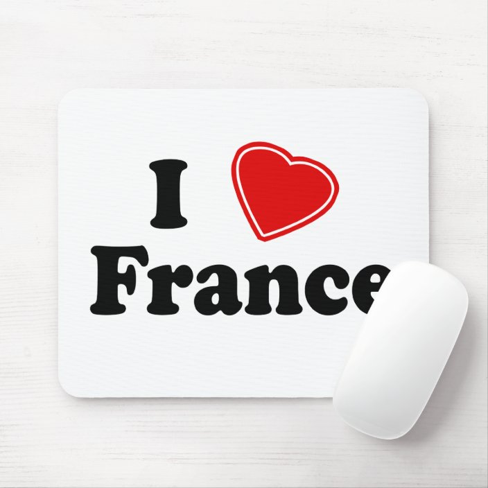 I Love France Mouse Pad