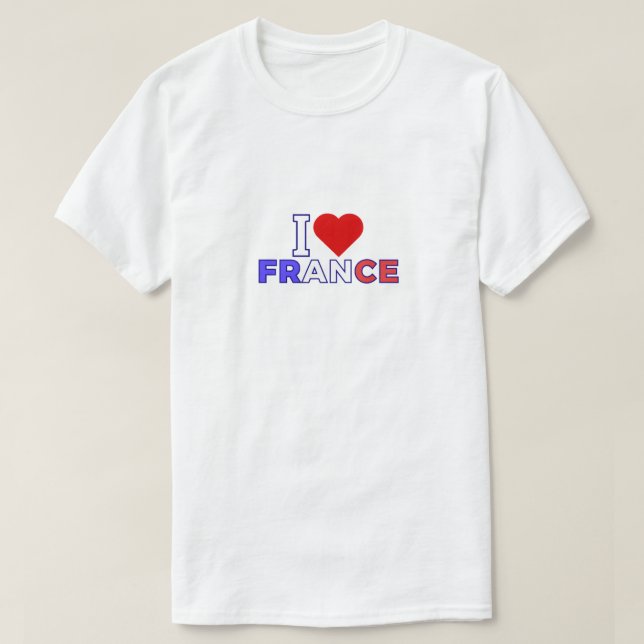 I Love France T-Shirt (Design Front)