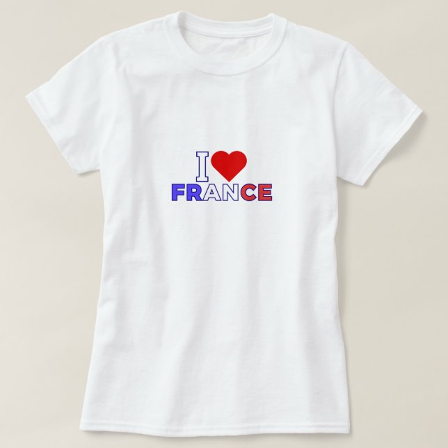 I Love France T-Shirt (Design Front)