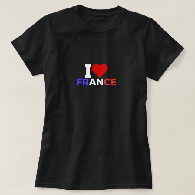 I Love France T-Shirt (Design Front)