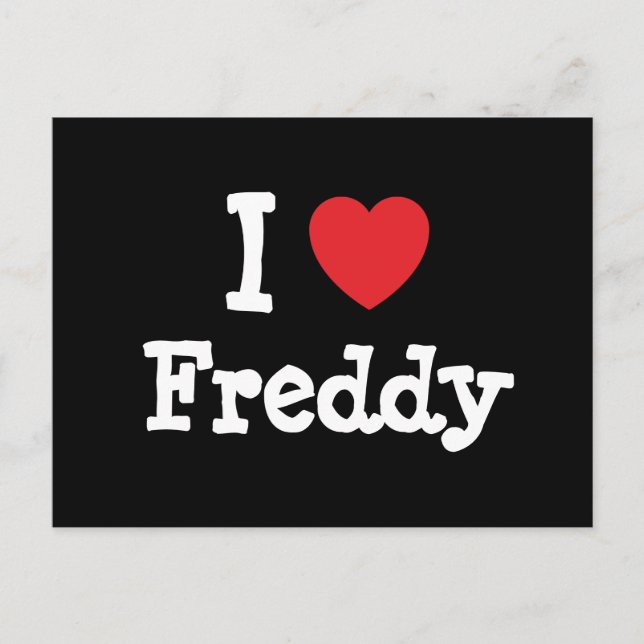 I love Freddy heart custom personalized Postcard (Front)