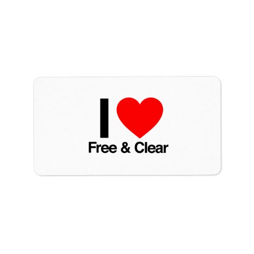 i love free and clear label
