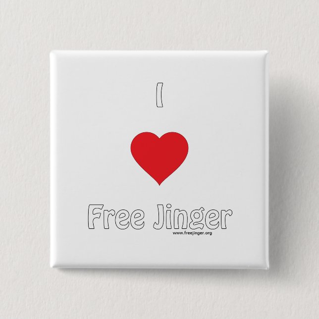 I love Free Jinger Button (Front)