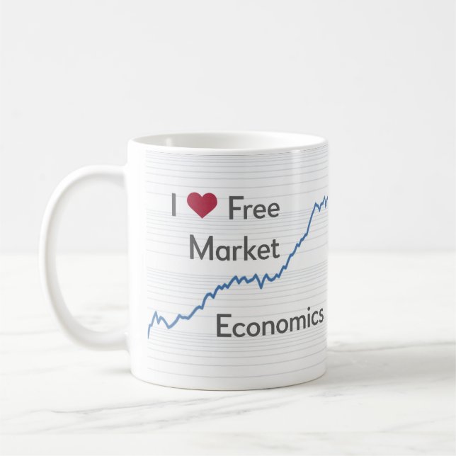 I Love Free Market Economics funny Coffee Mug (Left)