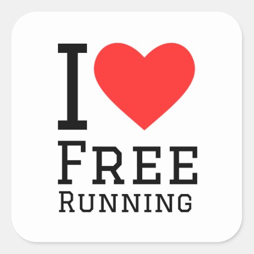 I love free running square sticker