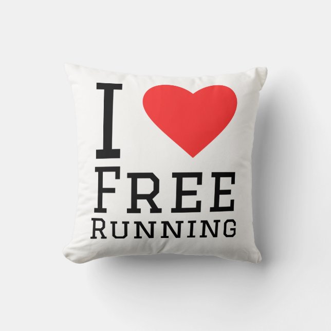 I love free running throw pillow (Front)