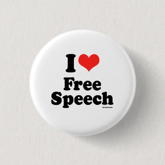 I LOVE FREE SPEECH PINBACK BUTTON