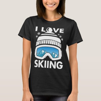 I Love Freestyle Skiing Googles Ski Poles Goggles  T-Shirt