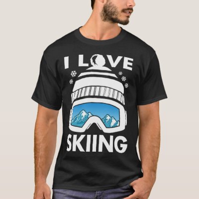 I Love Freestyle Skiing Googles Ski Poles Goggles  T-Shirt