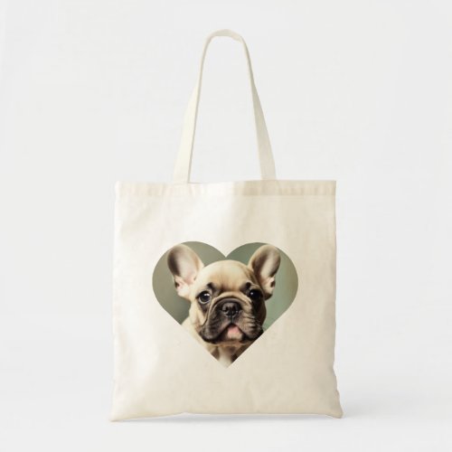 I LOVE FRENCH BULLDOGS A FRENCH BULLDOG IN HEART TOTE BAG