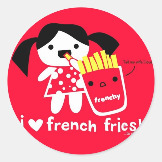 I LOVE FRENCH FRIES STICKER (Front)