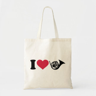 I love french horn tote bag