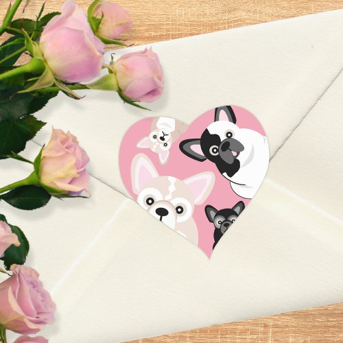 I Love Frenchies Cute French Bulldogs Heart Sticker