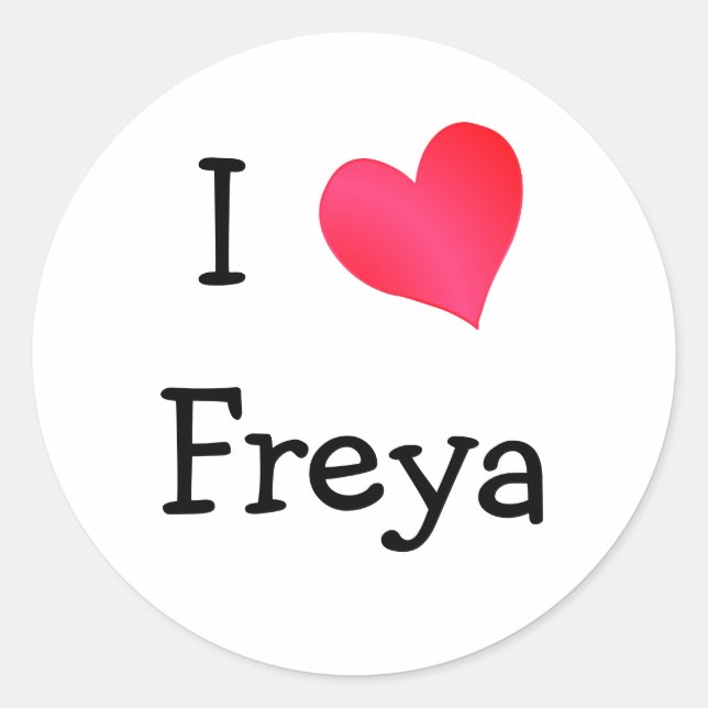I Love Freya Classic Round Sticker (Front)