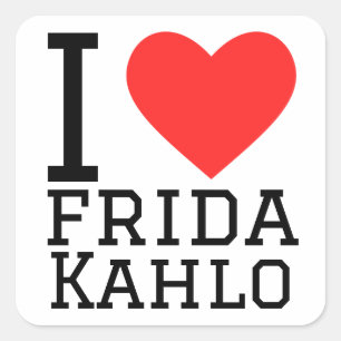 I love frida kahlo square sticker