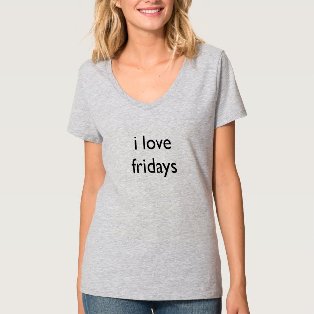 I love Fridays, Weekday Word Sweater Slogan Grey (Front)