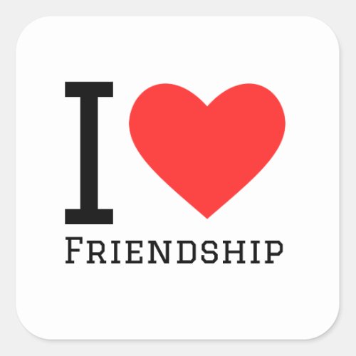 I love friendship square sticker