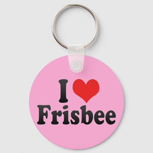 I Love Frisbee Keychain (Front)