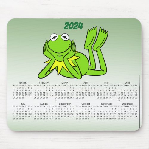 I Love Frogs 2024 Calendar Mousepad