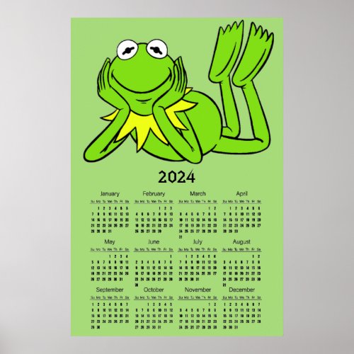 I Love Frogs 2024 Calendar Poster