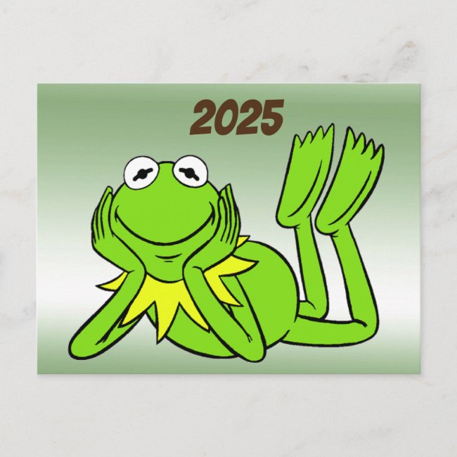 I Love Frogs 2025 Calendar on Back Postcard