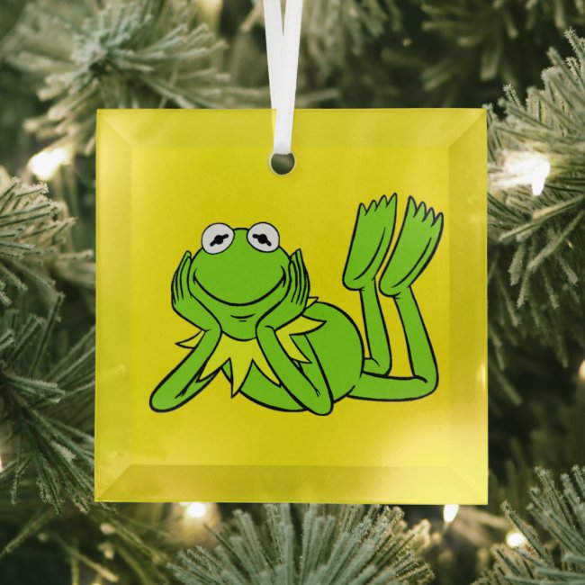 I Love Frogs Beveled Glass Ornament
