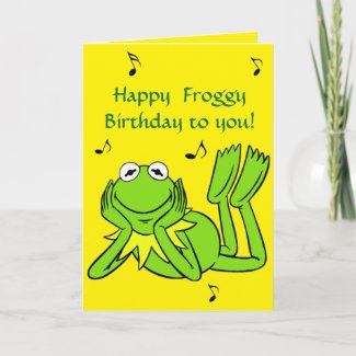 I Love Frogs Birthday Card