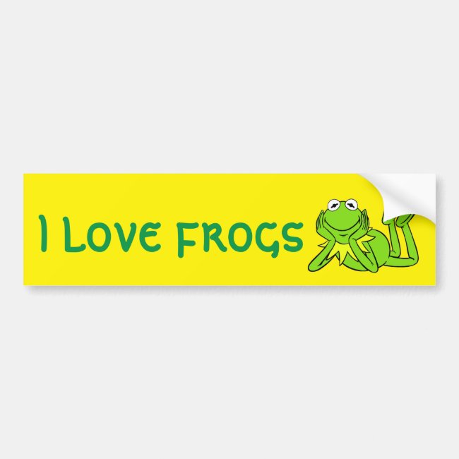 I Love Frogs Bumper Sticker