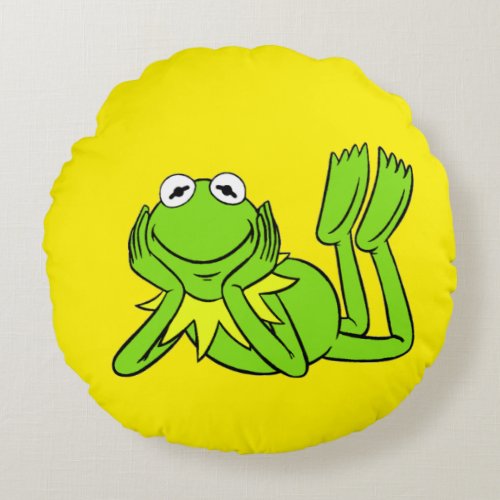 I Love Frogs Round Pillow