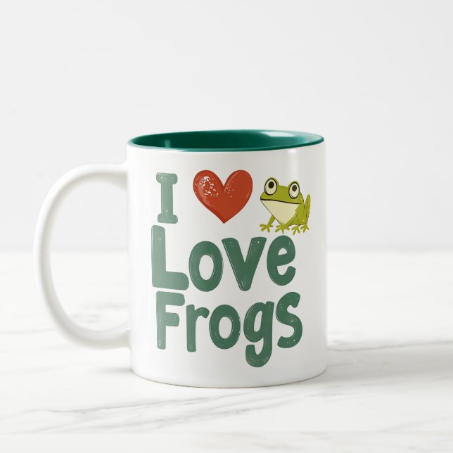 I Love Frogs  Two-Tone Coffee Mug (Left)