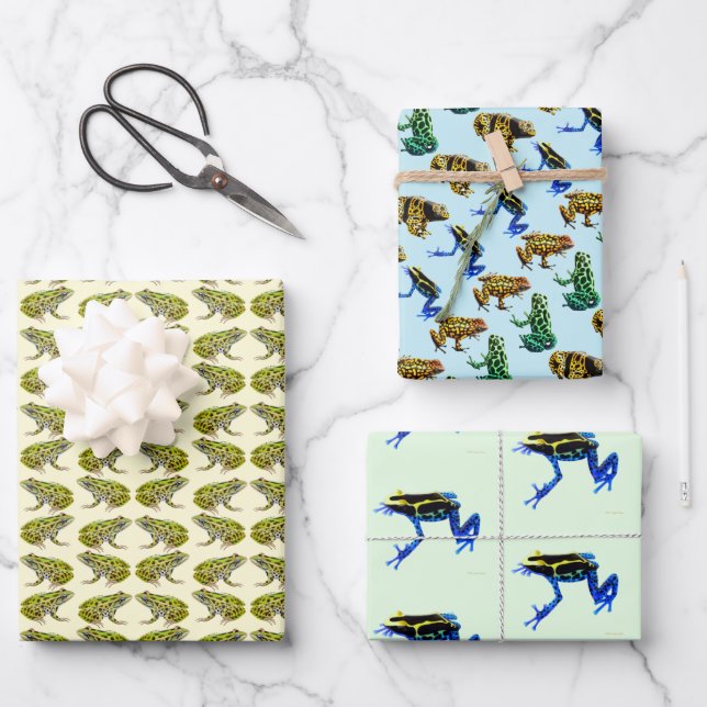I Love Frogs Wrapping Paper Sheets (Front)