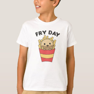 I Love Fry Day Funny Otter French Fries Friday T-Shirt