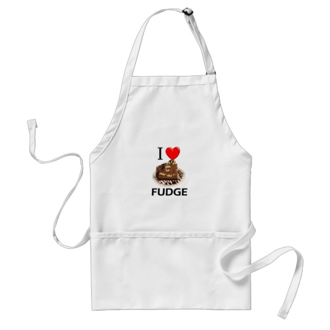 I Love Fudge Adult Apron (Front)