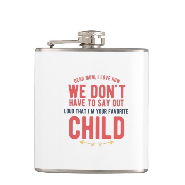 I love Funny mothers day gift for mother her mom m Flask (Front)