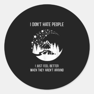 I Love Funny Outdoor Camper Traveling Hiking Classic Round Sticker