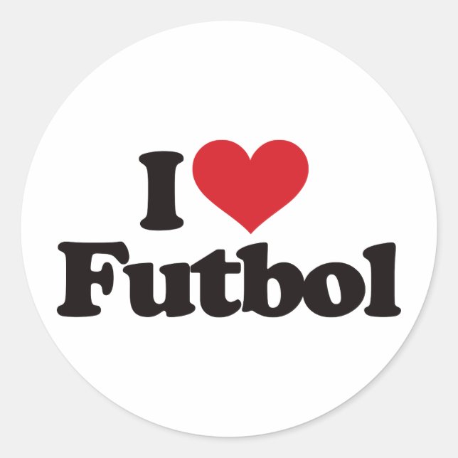 I Love Futbol Classic Round Sticker (Front)