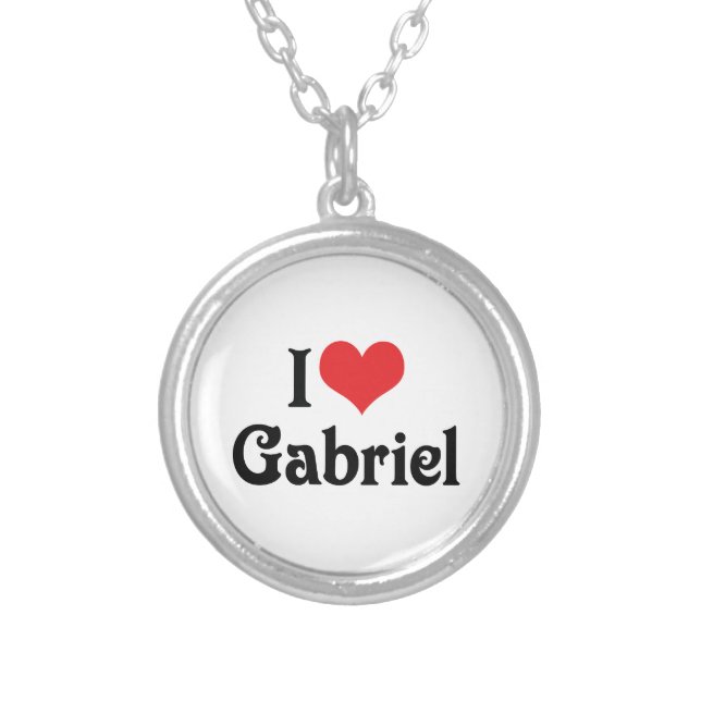 I Love Gabriel Silver Plated Necklace (Front)