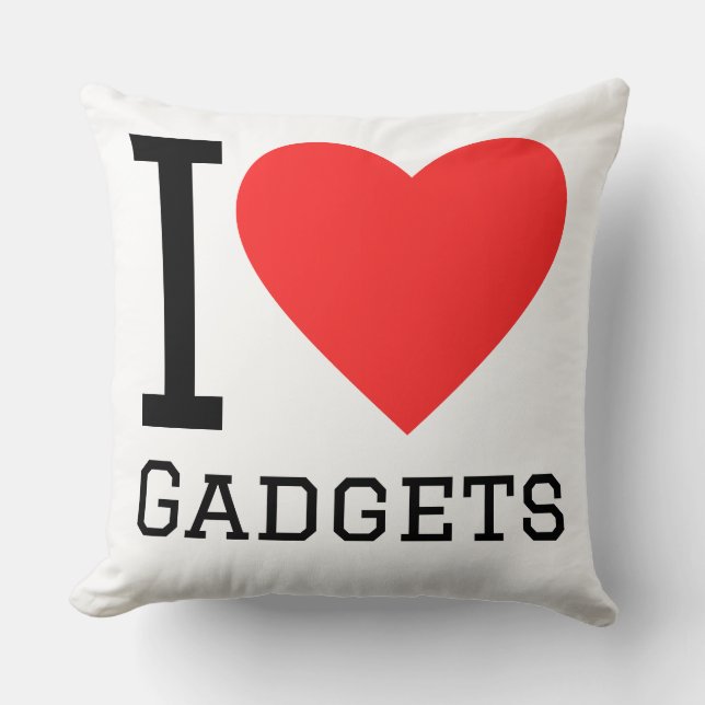 I love gadgets throw pillow (Front)