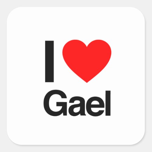 i love gael square sticker