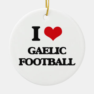 I Love Gaelic Football Ceramic Ornament