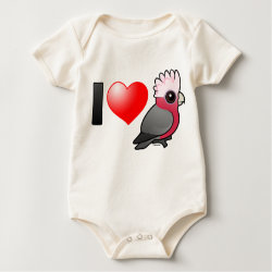I Love Galahs (raised crest) Infant Organic Creeper