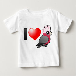 I Love Galahs (raised crest) Baby Fine Jersey T-Shirt