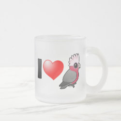 I Love Galahs (raised crest) Frosted Glass Mug