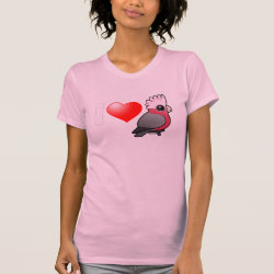 I Love Galahs (raised crest) Women's American Apparel Fine Jersey Short Sleeve T-Shirt