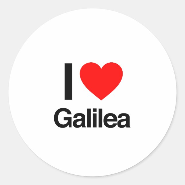 i love galilea classic round sticker (Front)