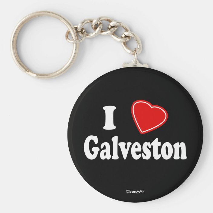 I Love Galveston Keychain