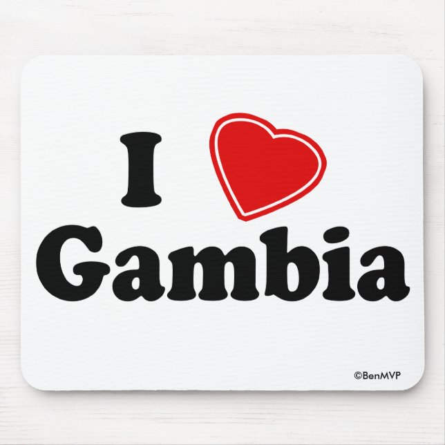 I Love Gambia Mouse Pad (Front)