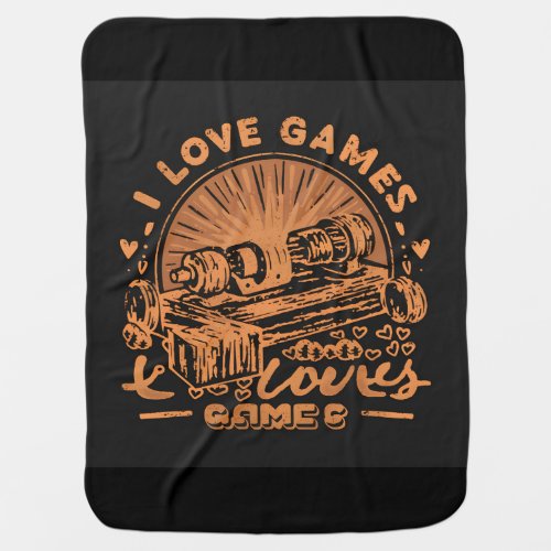 I Love Games Vector Baby Blanket