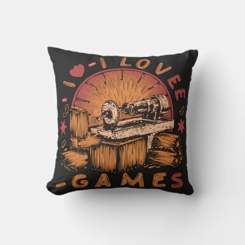 I Love Games Vector Throw Pillow