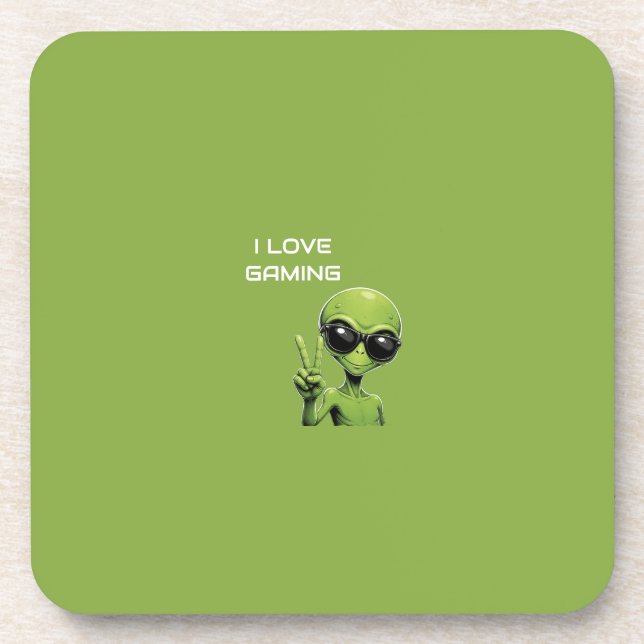 I love gaming beverage coaster (Front)